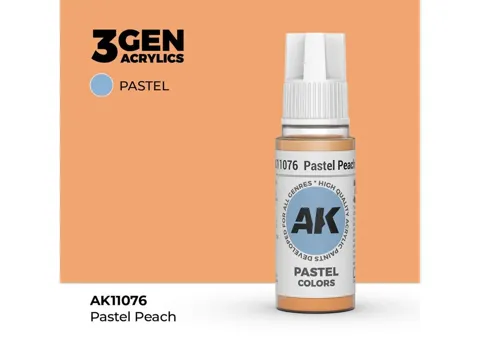 Lahvička akrylové barvy AK Acrylics 3GEN AK11076 pastelová broskvová Pastel Peach 17 ml