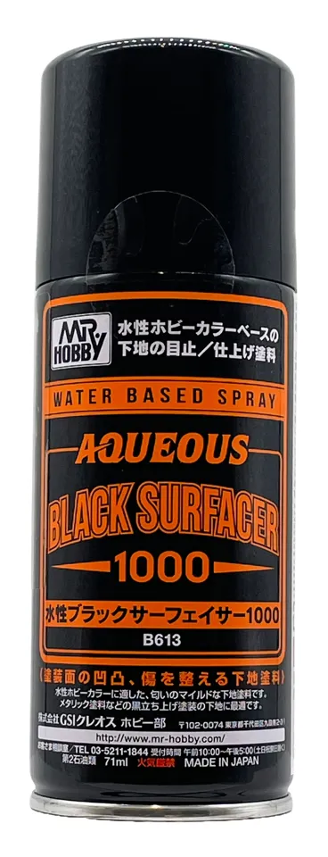 Gunze Mr.Hobby B613 Aqueous Black Surfacer 1000 Spray, černý základ (170 ml)