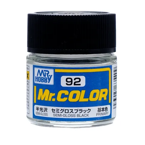 Lahvička barvy Gunze Mr. Color C092 pololesklá černá 10 ml