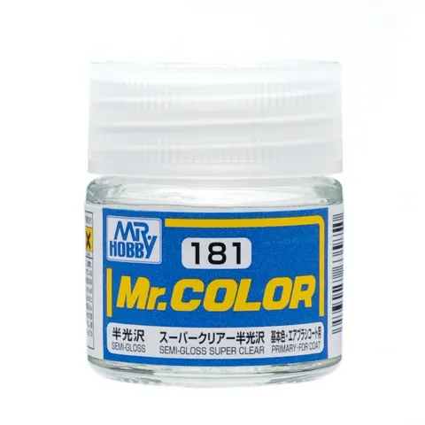 Lahvička pololeského laku Gunze Mr. Color C181 Semi-Gloss Super Clear 10 ml