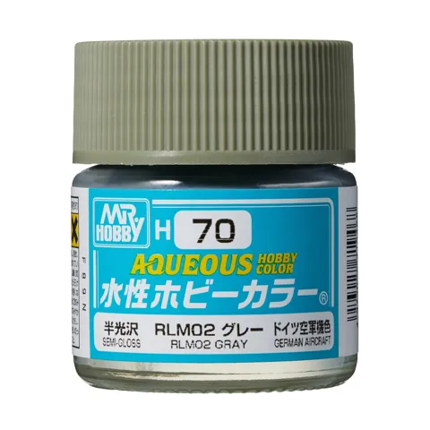 Lahvička akrylové barvy Gunze Aqueous Hobby Color H070 RLM02 šedá, 10 ml
