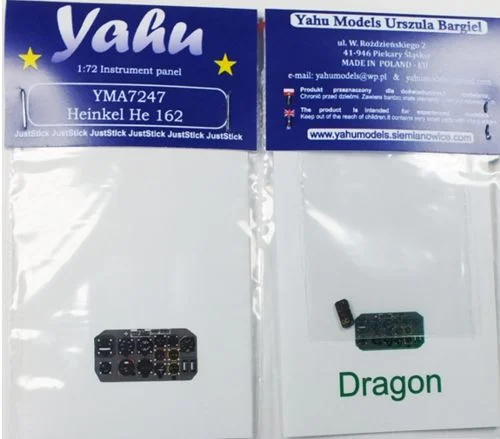 Barevná fotoleptaná přístrojová deska Yahu Models YMA7247 1/72 pro He-162