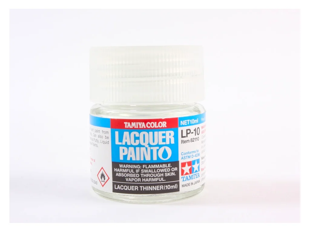 Lahvička ředidla Tamiya 82110 LP-10 Lacquer Thinner 10 ml pro lakové barvy Tamiya LP