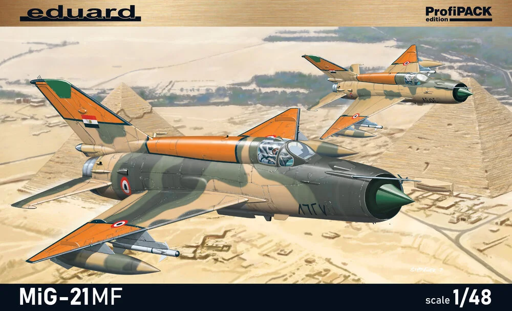 Krabice stavebnice Eduard 8231 MiG-21MF 1/48 ProfiPACK s vyobrazením stíhačky MiG-21MF