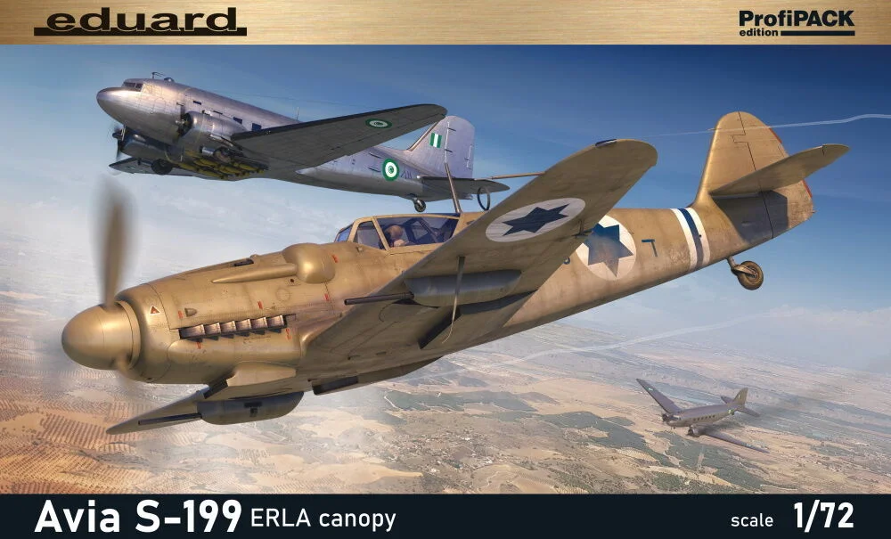 Krabice stavebnice Eduard ProfiPACK 70152 Avia S-199 ERLA canopy v měřítku 1/72