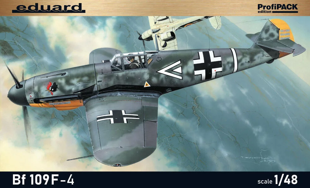 Krabice plastikové stavebnice Eduard ProfiPACK 82114 Bf 109F-4 v měřítku 1/48