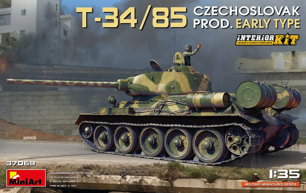 MiniArt 37069 T-34/85 československé výroby, rané provedení, Interior Kit (1/35)