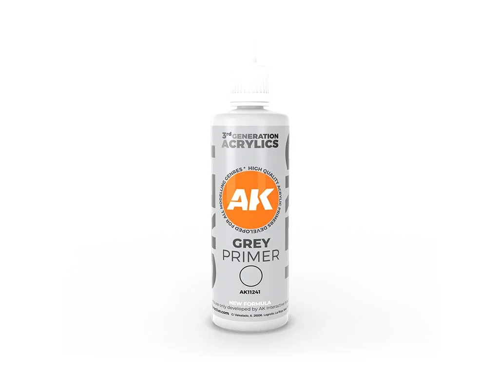 Lahvička akrylového primeru AK Interactive 3GEN AK11241 Grey Primer 100 ml