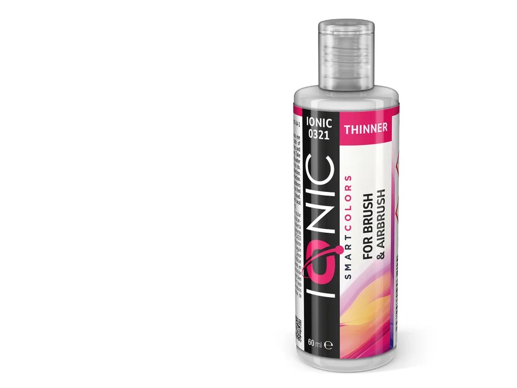 Lahvička ředidla AMMO Mig IONIC Airbrush Thinner 60 ml pro akrylové barvy IONIC Smart Colors