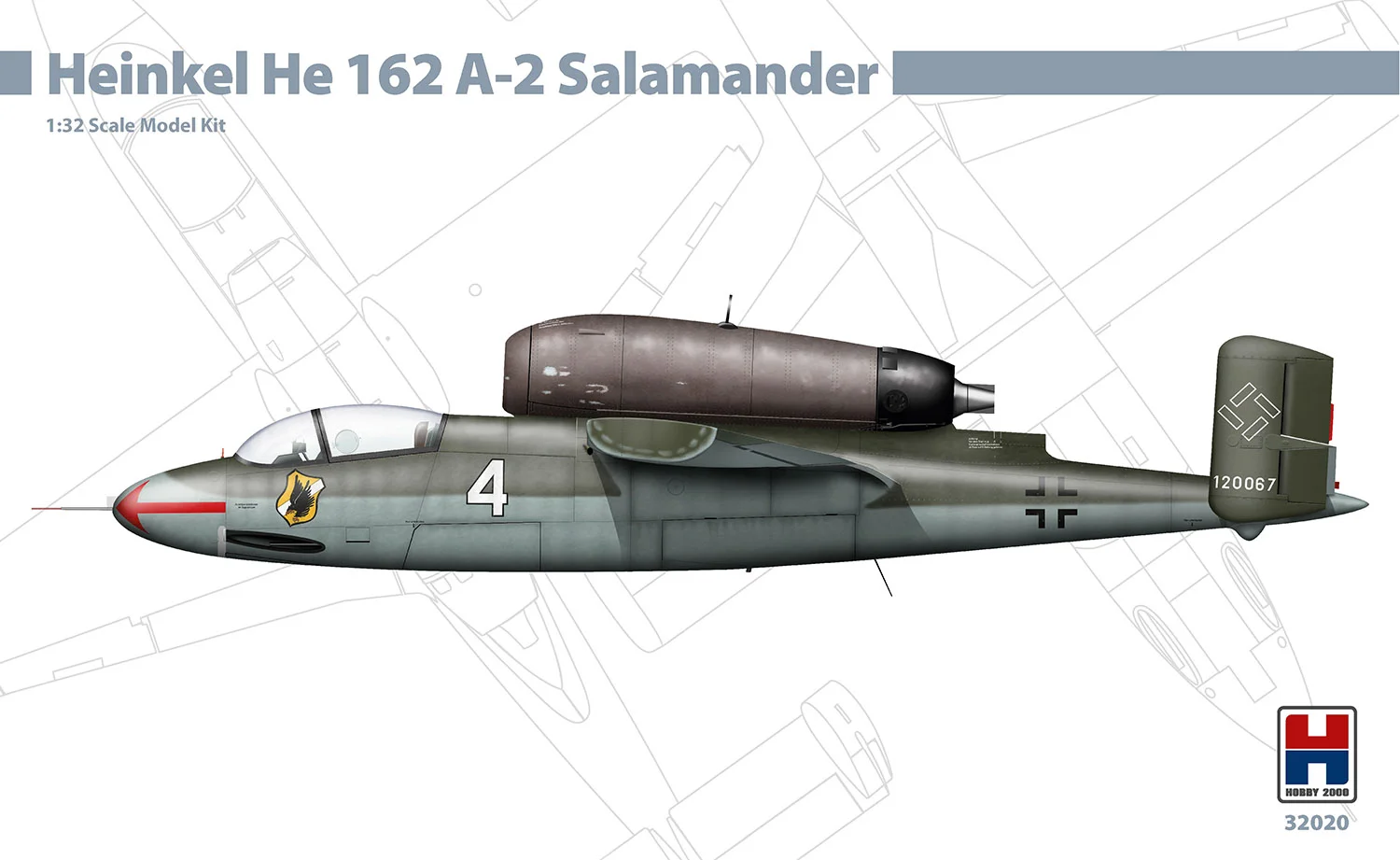 Krabice stavebnice Hobby 2000 H2K32020 Heinkel He 162 A-2 Salamander v měřítku 1/32