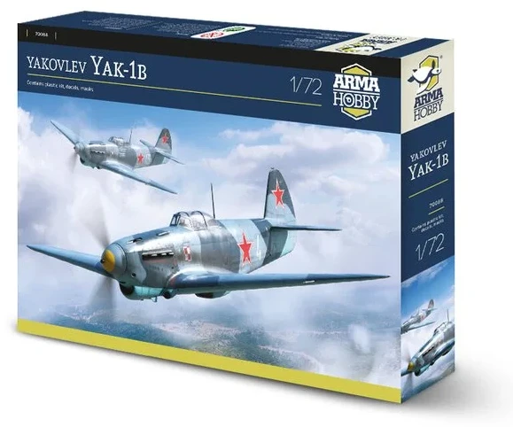 Krabice stavebnice Arma Hobby 70088 Jak-1b v měřítku 1/72 se sovětským stíhacím letounem